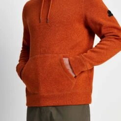 Mosby Mens Knitlook Fleece Hoody - Dark Orange Marl -Fashion General Store 61856 MOSBY007 5