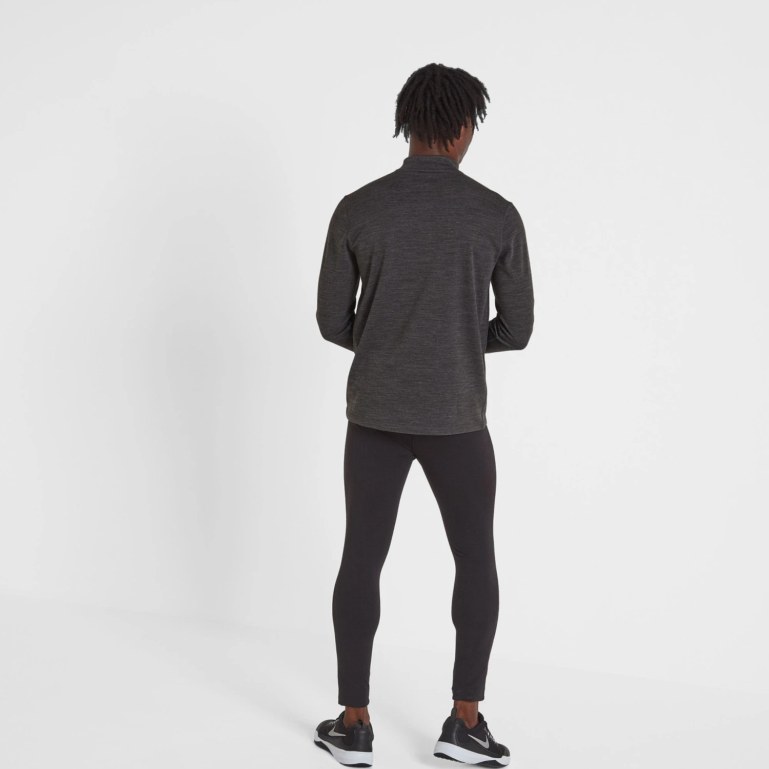 Nevis Mens Merino Base Layer Zip Neck - Grey Marl 4 Nevis Mens Merino Base Layer Zip Neck - Grey Marl - Image 2