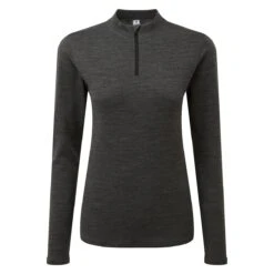 Nevis Womens Merino Base Layer Zip Neck - Grey Marl -Fashion General Store 61856 NEVIS300