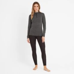 Nevis Womens Merino Base Layer Zip Neck - Grey Marl -Fashion General Store 61856 NEVIS300 3