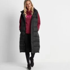 Fashion General Store 15 Newall Womens Long Padded Gilet - Black