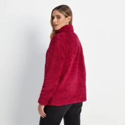 Norrell Womens Teddy Half Zip Fleece - Raspberry Marl -Fashion General Store 61856 NORR301 4