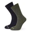 Opora 2Pack Mens Trek Socks - Khaki/Dark Indigo -Fashion General Store 61856 OPOR900