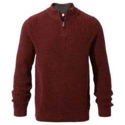 Orion Mens Zip Neck Jumper - Port -Fashion General Store 61856 ORION001