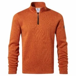 Pearson Mens Knitlook Quarter Zip Fleece - Dark Orange Marl -Fashion General Store 61856 PEAR007 1 7fc6e4d2 fc9a 479f 9cb1 8f93cf4185af