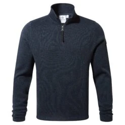 Pearson Mens Knitlook Quarter Zip Fleece - Dark Indigo Marl -Fashion General Store 61856 PEAR008