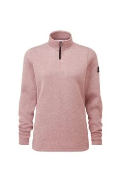 Pearson Womens Knitlook Quarter Zip Fleece - Faded Pink -Fashion General Store 61856 PEAR303