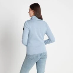 Pearson Womens Knitlook Quarter Zip Fleece - Ice Blue Marl -Fashion General Store 61856 PEAR307 3