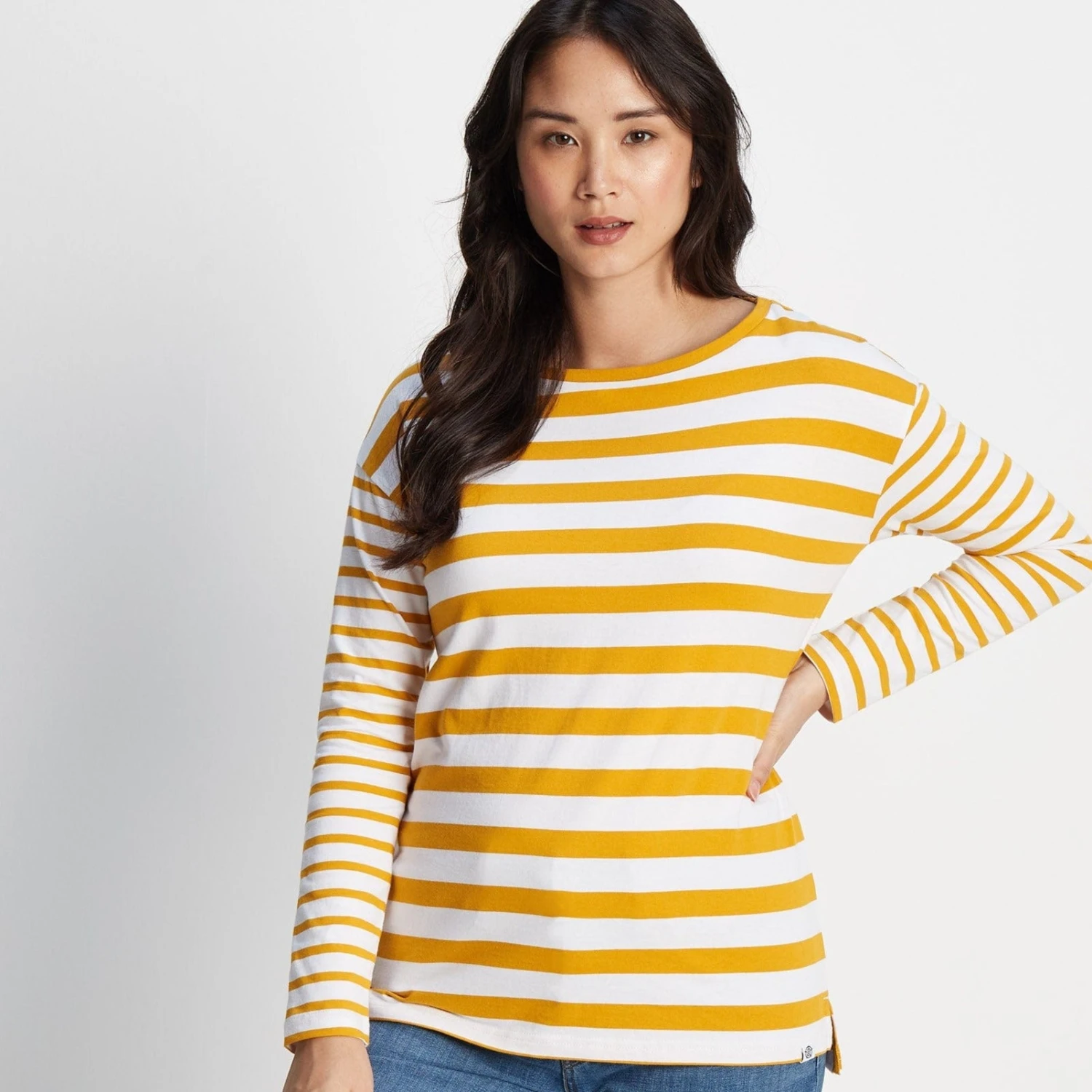 Pippa Womens Long Sleeve T-Shirt - Golden Yellow/Optic White 3 Pippa Womens Long Sleeve T-Shirt - Golden Yellow/Optic White