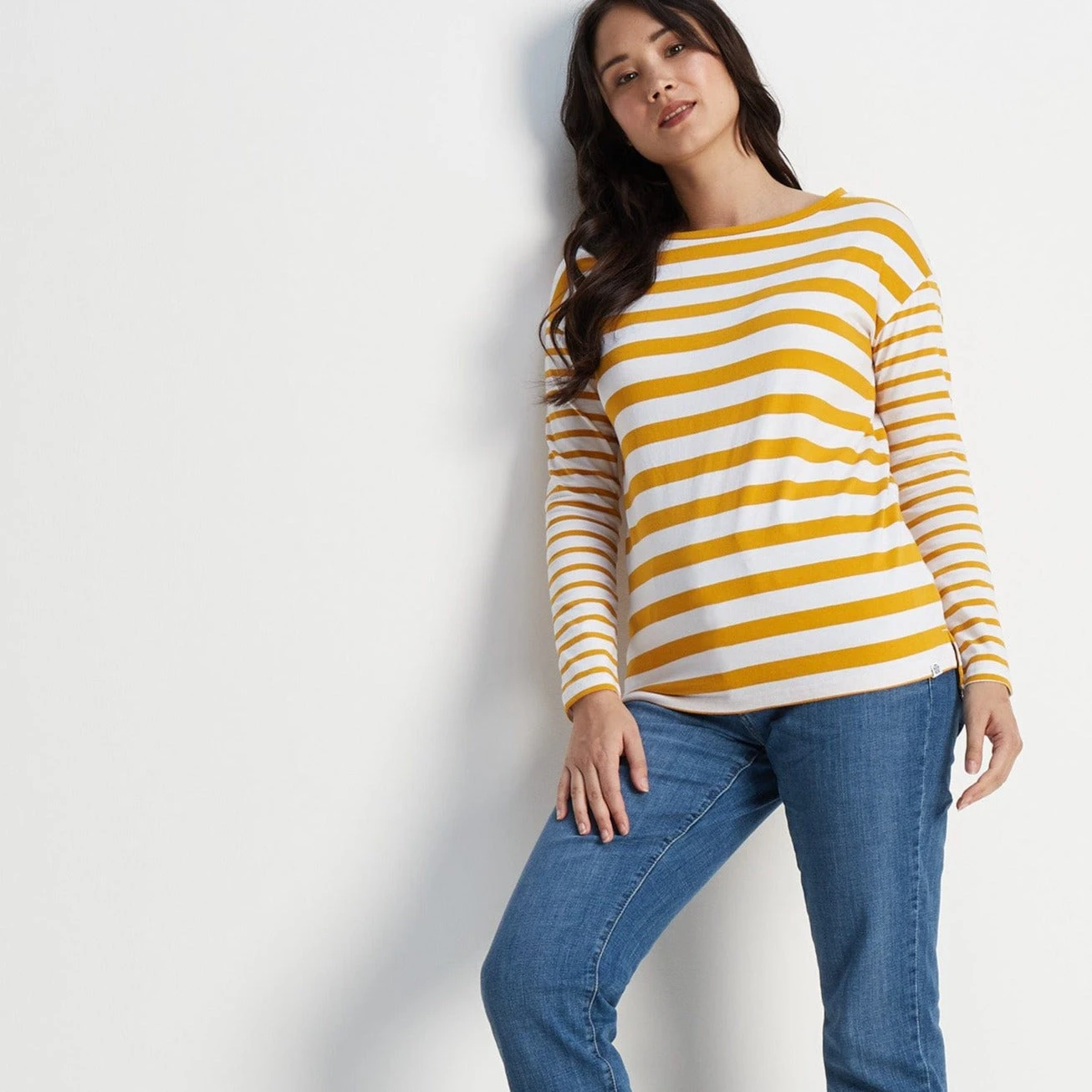 Pippa Womens Long Sleeve T-Shirt - Golden Yellow/Optic White 4 Pippa Womens Long Sleeve T-Shirt - Golden Yellow/Optic White - Image 2