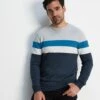 Reeth Mens Sweat - Peacock Blue/Dark Indigo -Fashion General Store 61856 REETH002 2
