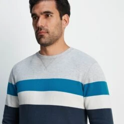 Reeth Mens Sweat - Peacock Blue/Dark Indigo -Fashion General Store 61856 REETH002 4