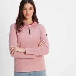Revive Womens Quarter Zip Fleece - Faded Pink