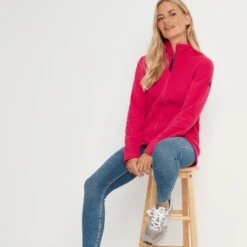 Revive Womens Fleece Jacket - Magenta Pink