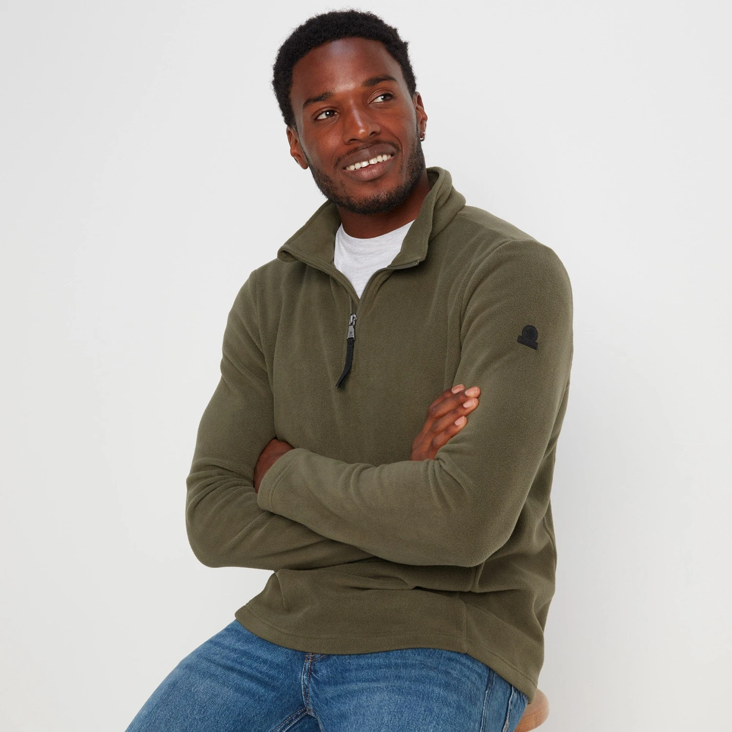 Revive Mens Quarter Zip Fleece - Khaki 3 Revive Mens Quarter Zip Fleece - Khaki