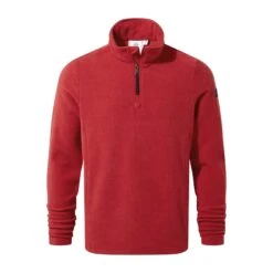 Revive Mens Quarter Zip Fleece - Chilli Red -Fashion General Store 61856 REVZ006