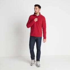 Revive Mens Quarter Zip Fleece - Chilli Red -Fashion General Store 61856 REVZ006 1