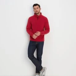 Revive Mens Quarter Zip Fleece - Chilli Red -Fashion General Store 61856 REVZ006 6