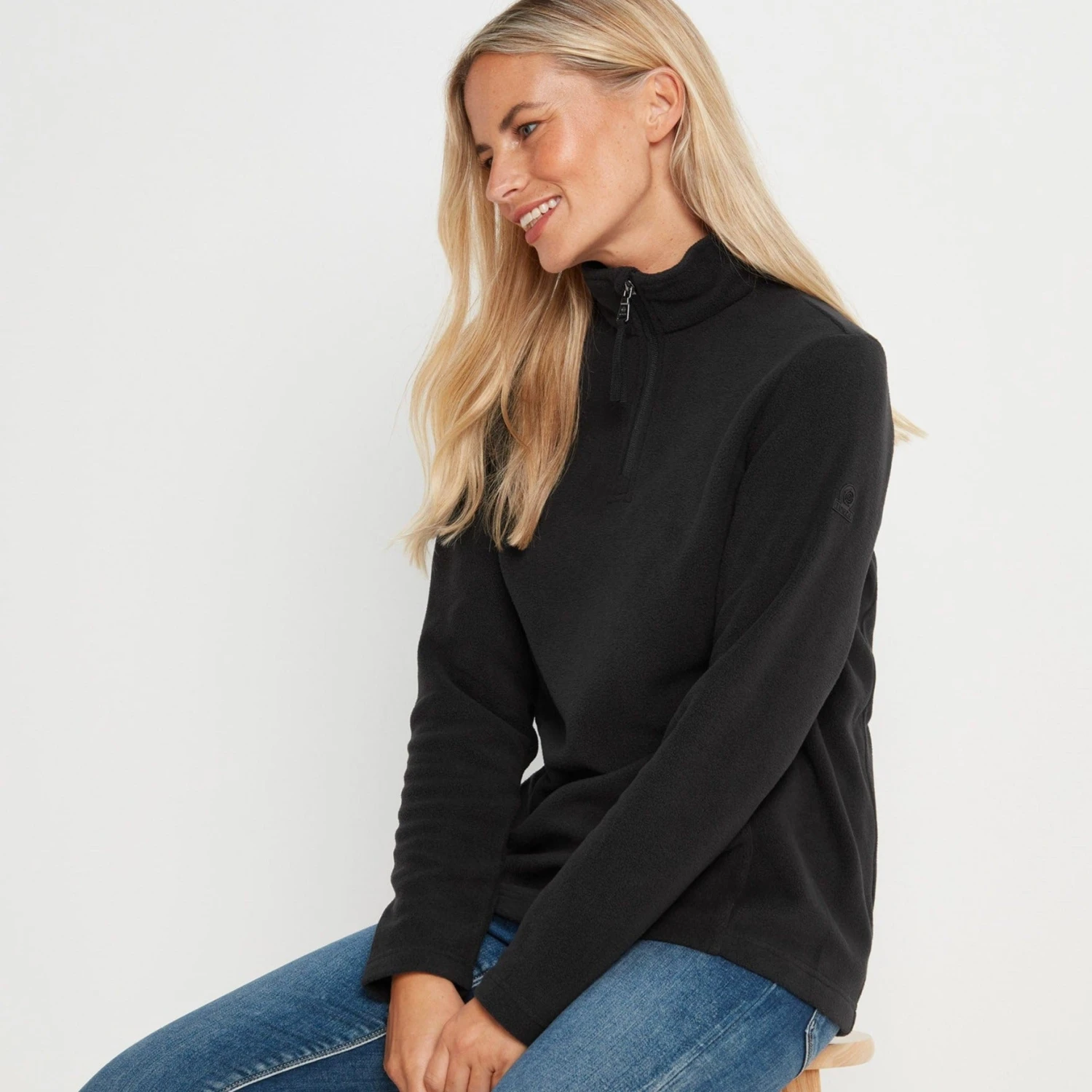 Revive Womens Quarter Zip Fleece - Black 3 Revive Womens Quarter Zip Fleece - Black