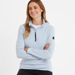 Revive Womens Quarter Zip Fleece - Ice Blue