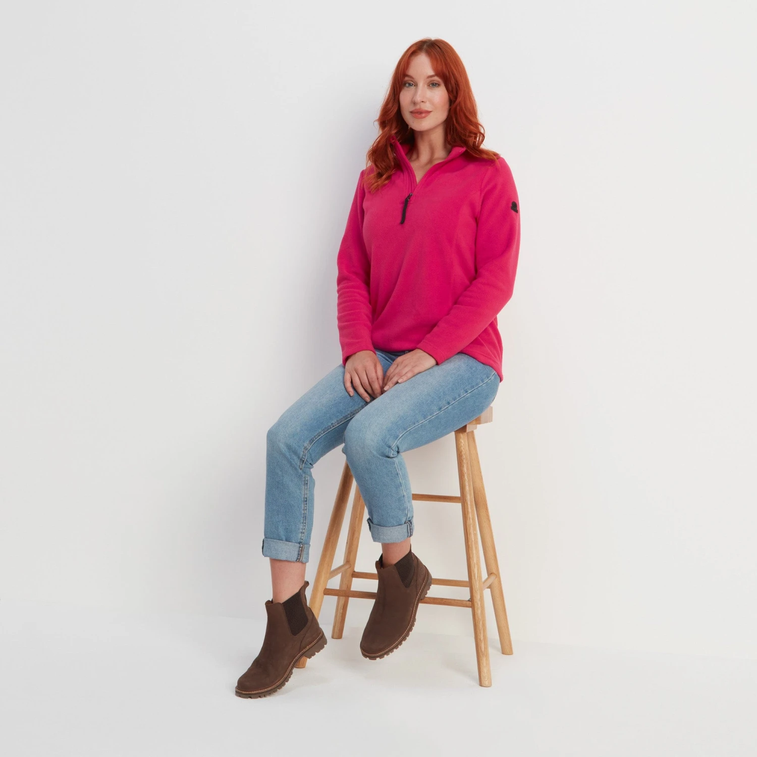 Revive Womens Quarter Zip Fleece - Magenta Pink 8 Revive Womens Quarter Zip Fleece - Magenta Pink - Image 6