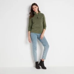 Revive Womens Quarter Zip Fleece - Light Khaki -Fashion General Store 61856 REVZ305 6