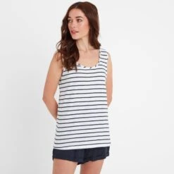 Rhonda Womens Vest - Optic White/ Dark Indigo 11 Rhonda Womens Vest - Optic White/ Dark Indigo -Fashion General Store 61856 RHON300 2