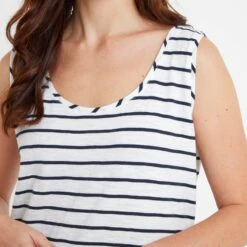 Rhonda Womens Vest - Optic White/ Dark Indigo 14 Rhonda Womens Vest - Optic White/ Dark Indigo -Fashion General Store 61856 RHON300 4