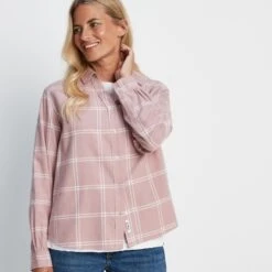 Rianne Womens Flannel Check Blouse - Faded Pink Check -Fashion General Store 61856 RIANN300 2