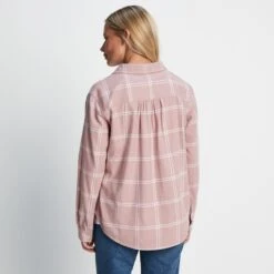 Rianne Womens Flannel Check Blouse - Faded Pink Check -Fashion General Store 61856 RIANN300 3