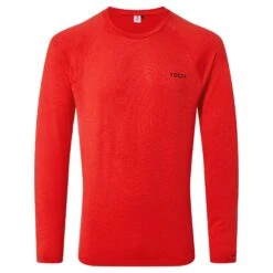Rookwith Mens Long Sleeve Tech T-Shirt - Fire Red -Fashion General Store 61856 ROOKW002