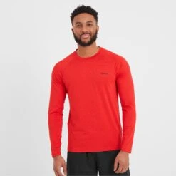 Rookwith Mens Long Sleeve Tech T-Shirt - Fire Red -Fashion General Store 61856 ROOKW002 2