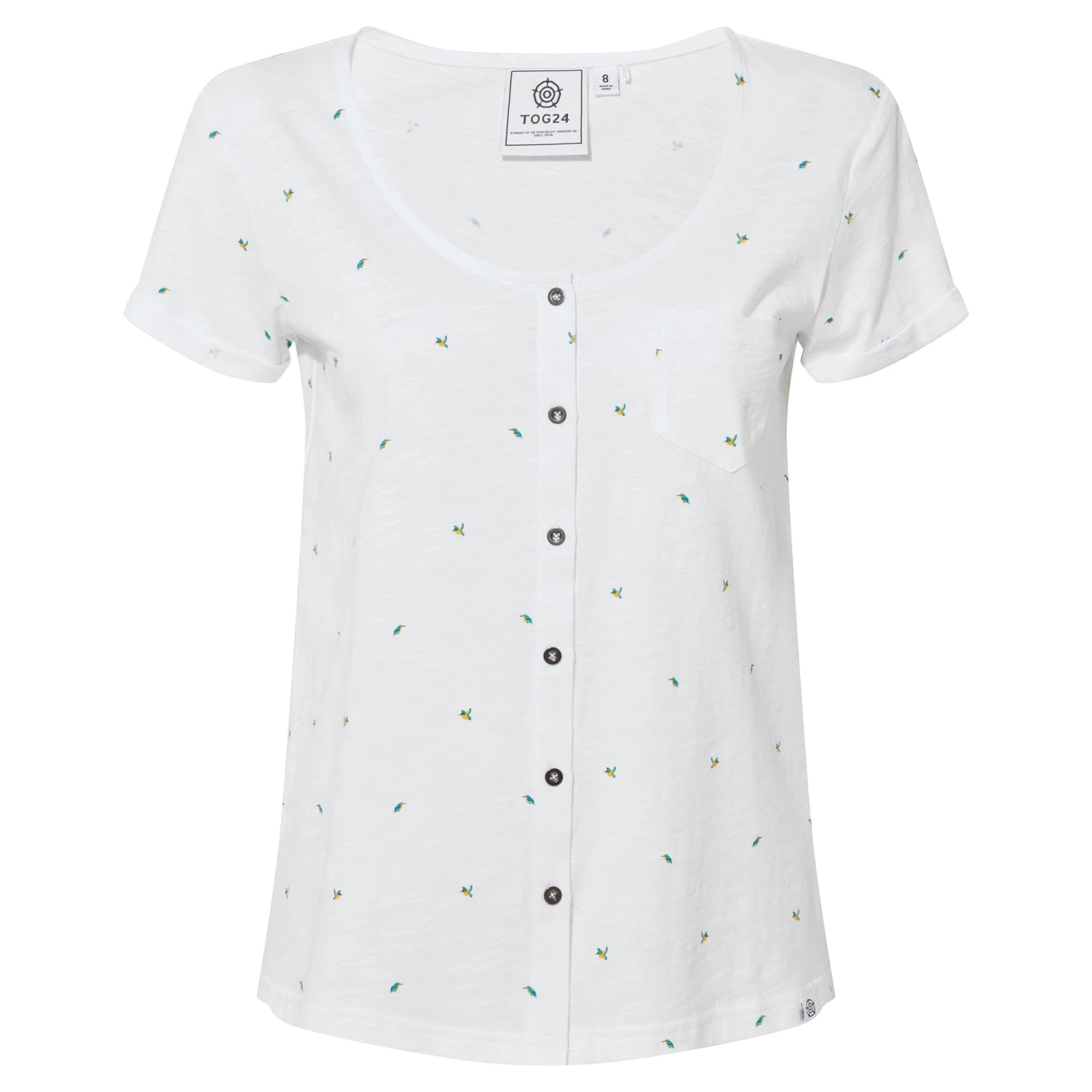 Rourke Womens Button Up Top - Optic White Bird 11 Rourke Womens Button Up Top - Optic White Bird - Image 9