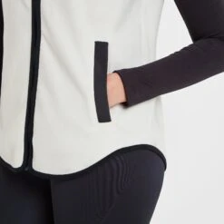 Sarel Womens Colour Block Fleece Gilet - Vanilla/Black -Fashion General Store 61856 SAREL3015