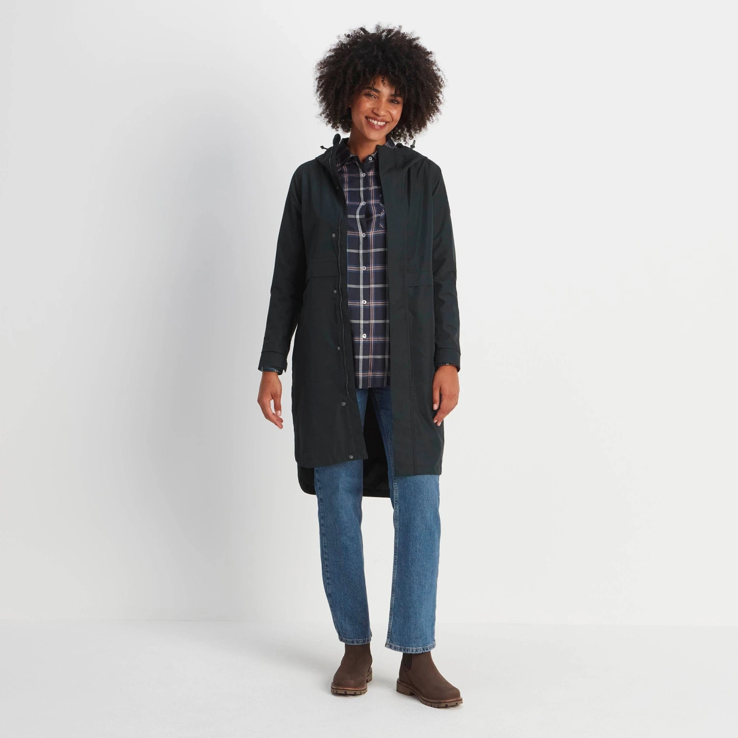 Saunter Womens Long Waterproof Jacket - Black 6 Saunter Womens Long Waterproof Jacket - Black - Image 4