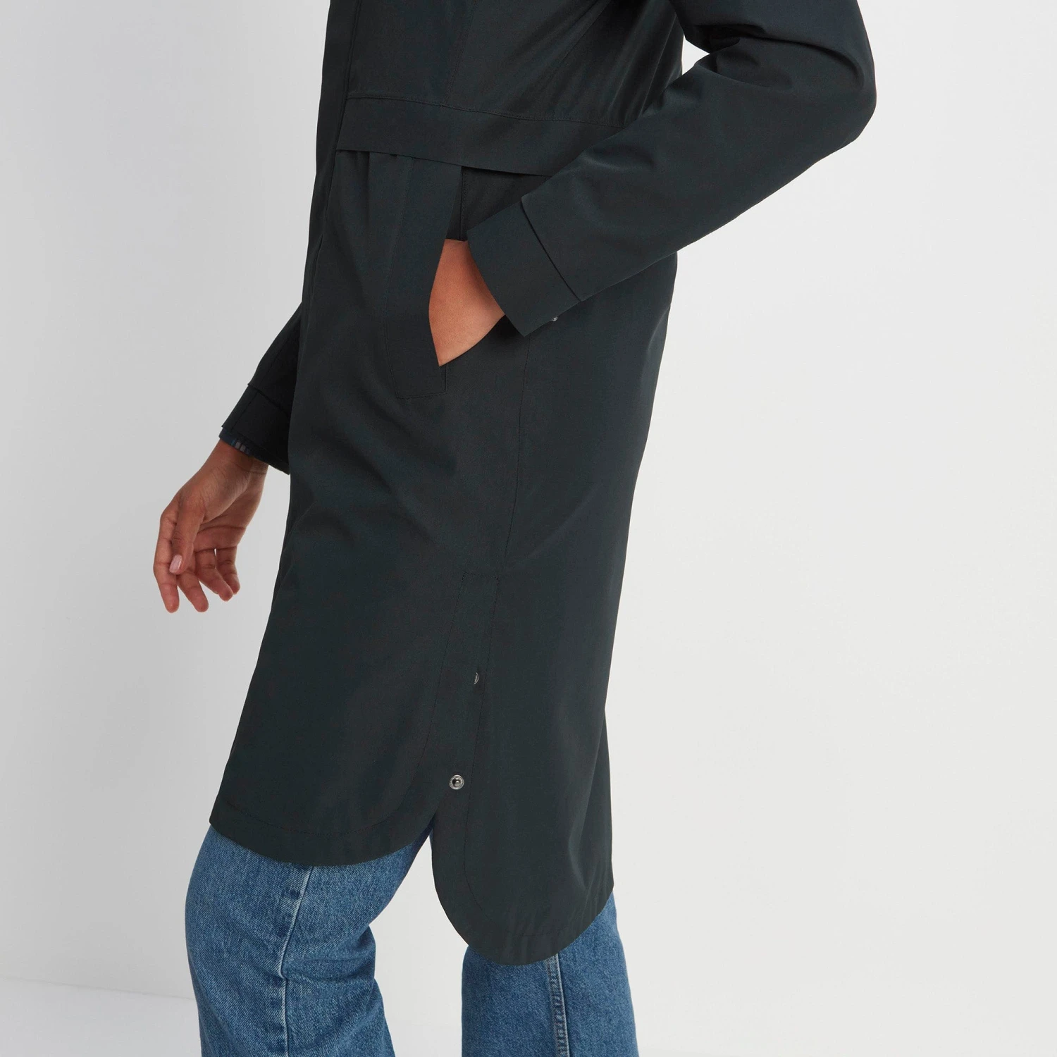 Saunter Womens Long Waterproof Jacket - Black 8 Saunter Womens Long Waterproof Jacket - Black - Image 6