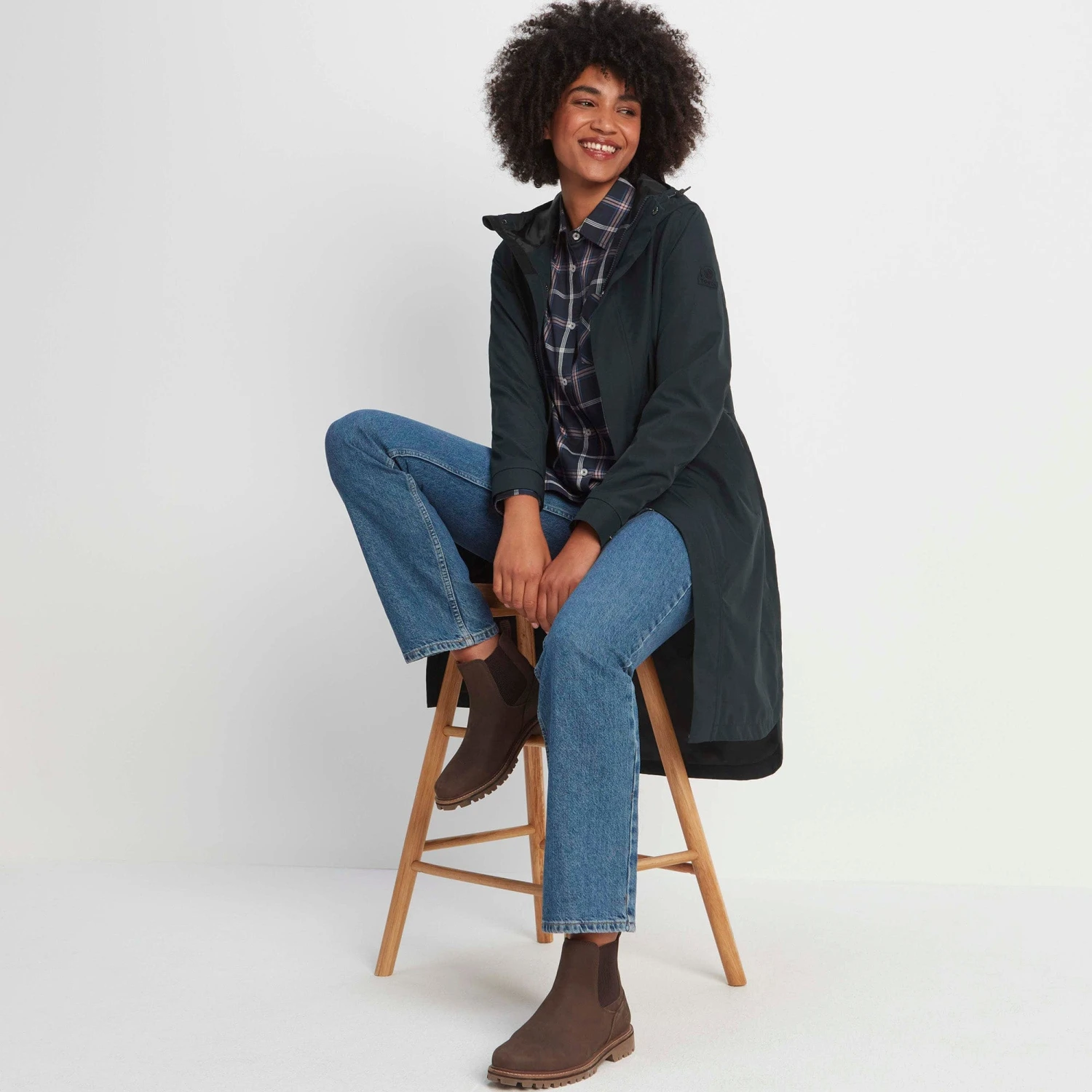 Saunter Womens Long Waterproof Jacket - Black 10 Saunter Womens Long Waterproof Jacket - Black - Image 8