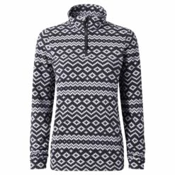 Shepley Womens Quarter Fleece - Black Fairisle -Fashion General Store 61856 SHEPZ320