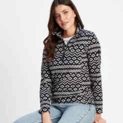 Shepley Womens Quarter Fleece - Black Fairisle -Fashion General Store 61856 SHEPZ320 6