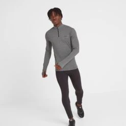 Snowdon Mens Thermal Base Layer Quarter Zip - Grey Marl -Fashion General Store 61856 SNOW002 1