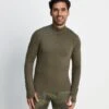 Snowdon Mens Thermal Base Layer Quarter Zip - Khaki -Fashion General Store 61856 SNOW007 2
