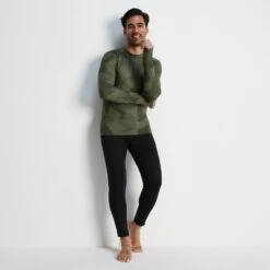 Snowdon Mens Thermal Base Layer Crew Neck - Khaki Camo Print -Fashion General Store 61856 SNOW016 5