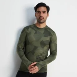 Snowdon Mens Thermal Base Layer Crew Neck - Khaki Camo Print -Fashion General Store 61856 SNOW016 6