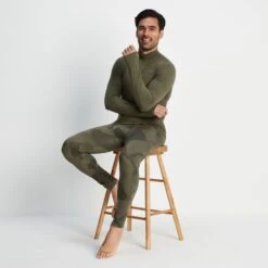 Snowdon Mens Thermal Base Layer Leggings - Khaki Camo Print -Fashion General Store 61856 SNOW102 5