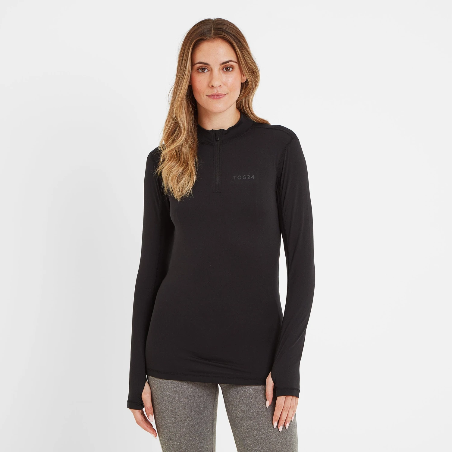Snowdon Womens Thermal Base Layer Quarter Zip - Black 4 Snowdon Womens Thermal Base Layer Quarter Zip - Black - Image 2