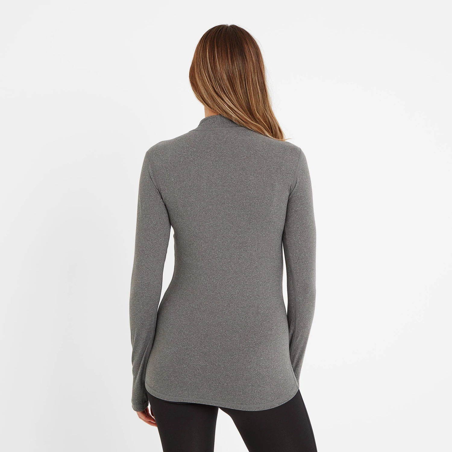 Snowdon Womens Thermal Base Layer Quarter Zip - Grey Marl 5 Snowdon Womens Thermal Base Layer Quarter Zip - Grey Marl - Image 3