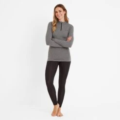 Snowdon Womens Thermal Base Layer Quarter Zip - Grey Marl 10 Snowdon Womens Thermal Base Layer Quarter Zip - Grey Marl -Fashion General Store 61856 SNOW301 3
