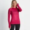Snowdon Womens Thermal Base Layer Crew Neck - Cerise Fairisle -Fashion General Store 61856 SNOW314 2