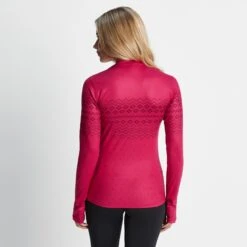Snowdon Womens Thermal Base Layer Crew Neck - Cerise Fairisle -Fashion General Store 61856 SNOW314 3