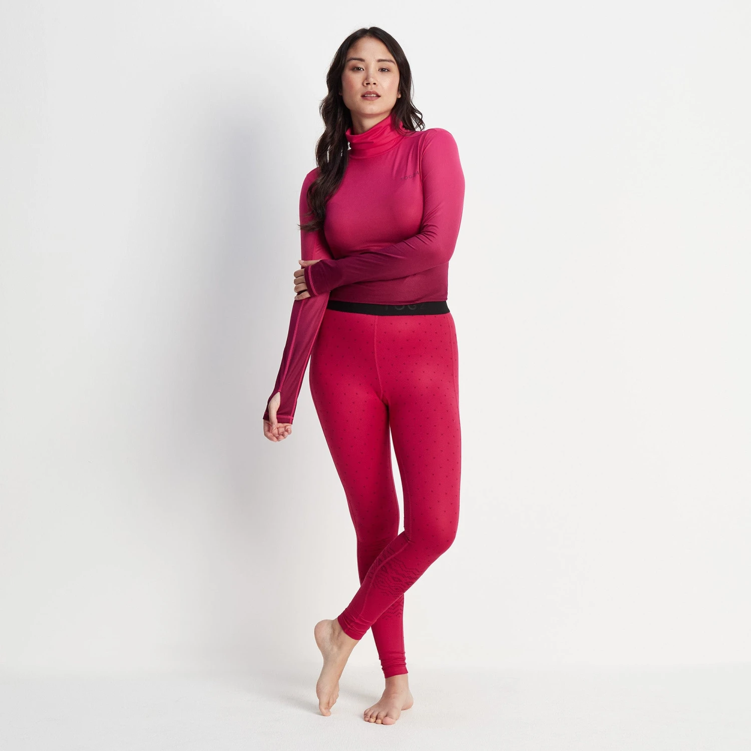 Snowdon Womens Thermal Base Layer Legging - Cerise Fairisle 5 Snowdon Womens Thermal Base Layer Legging - Cerise Fairisle - Image 3